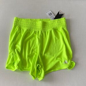 NWT Adidas Pacer Knit High-Rise Shorts 5” | Size M | Neon Green